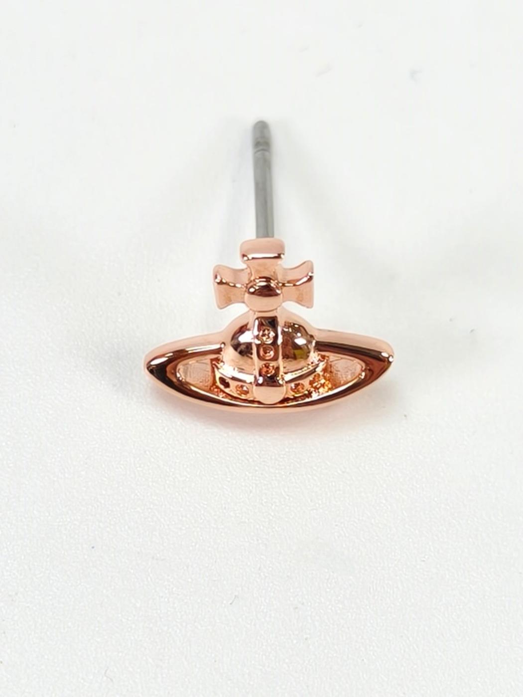Vivienne Westwood 玫瑰金球形耳环，货号：10452
