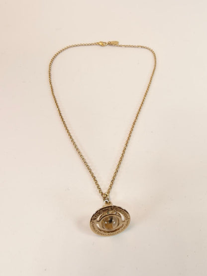 Vivienne Westwood Petit Orb 金色镶钻项链。参考编号：10462。