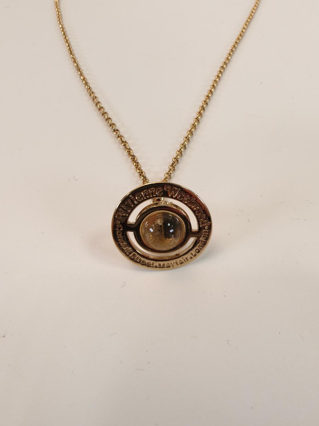 Vivienne Westwood Petit Orb 金色镶钻项链。参考编号：10462。