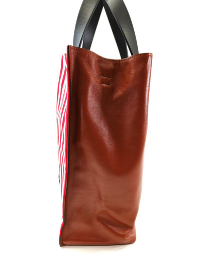 MARNI マルニ ミュゼオ 2Way トートバッグ ショルダーバッグ ストライプ 赤 管理番号：11163