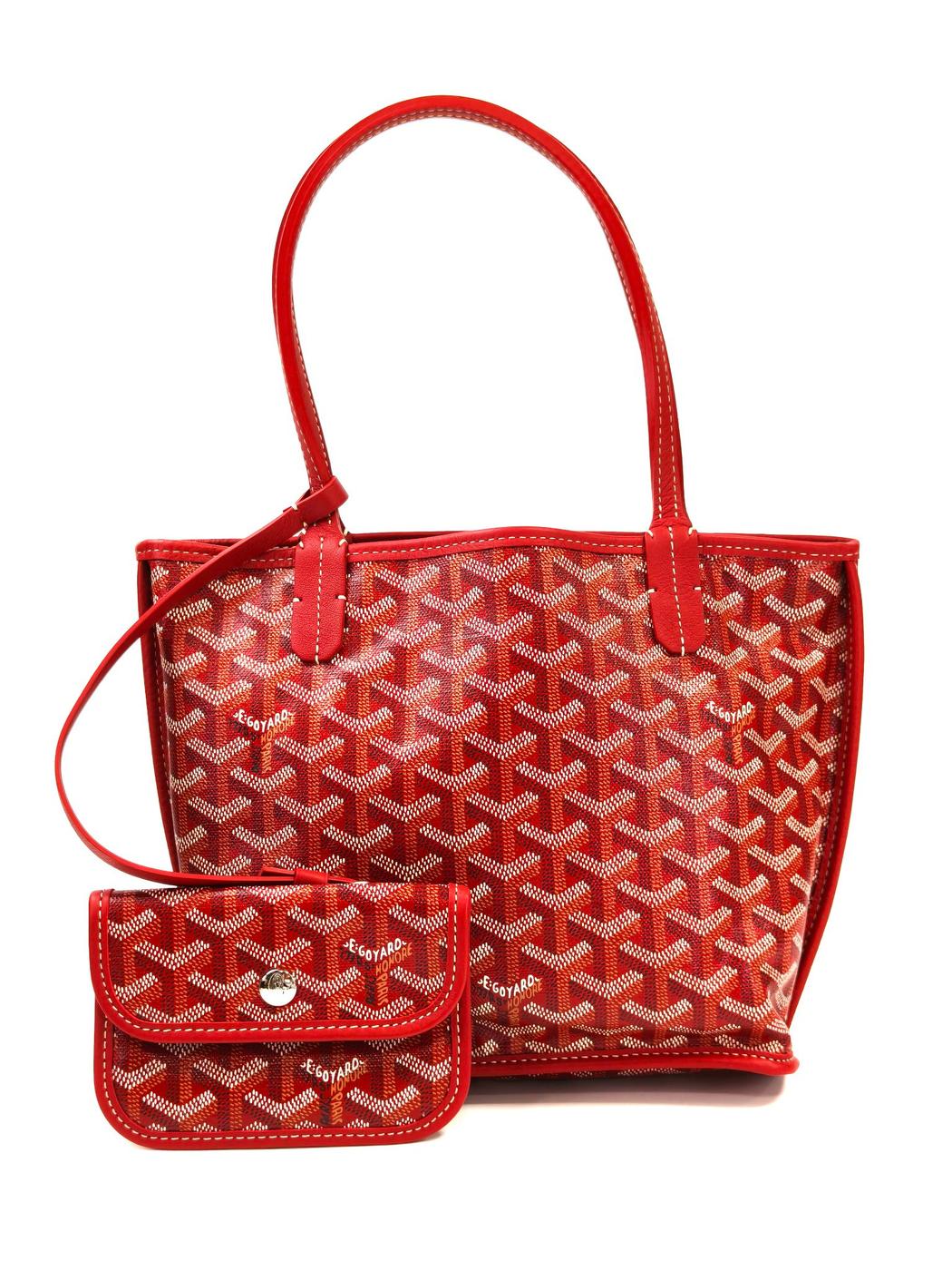 GOYARD ゴヤール アンジュ トートバッグ ミニポーチ付き トートバッグ レッド 管理番号：11487