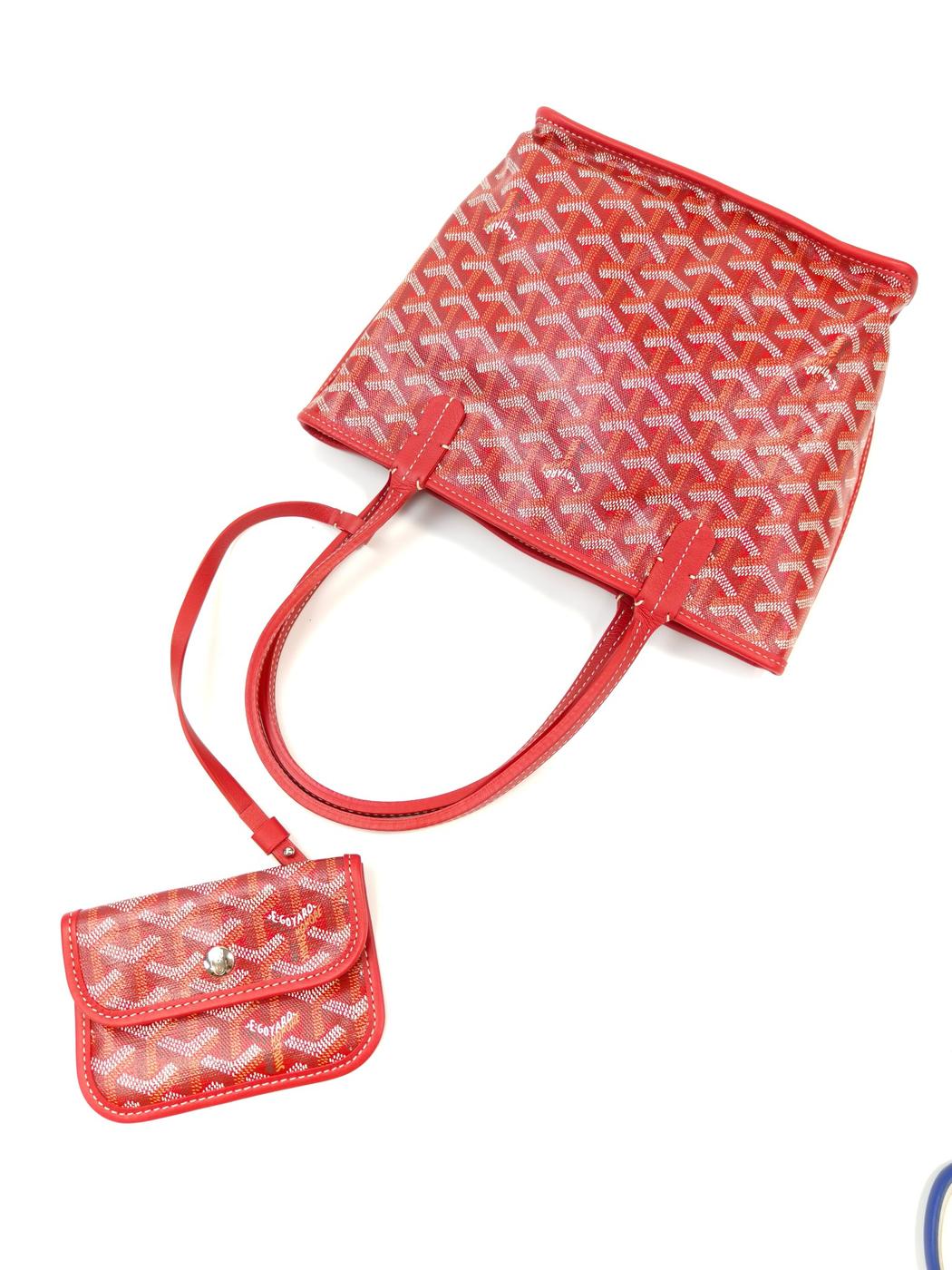 GOYARD ゴヤール アンジュ トートバッグ ミニポーチ付き トートバッグ レッド 管理番号：11487