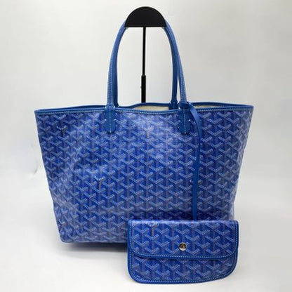 GOYARD ゴヤール サンルイPM トートバッグ ブルー ポーチ付き 管理番号：8766