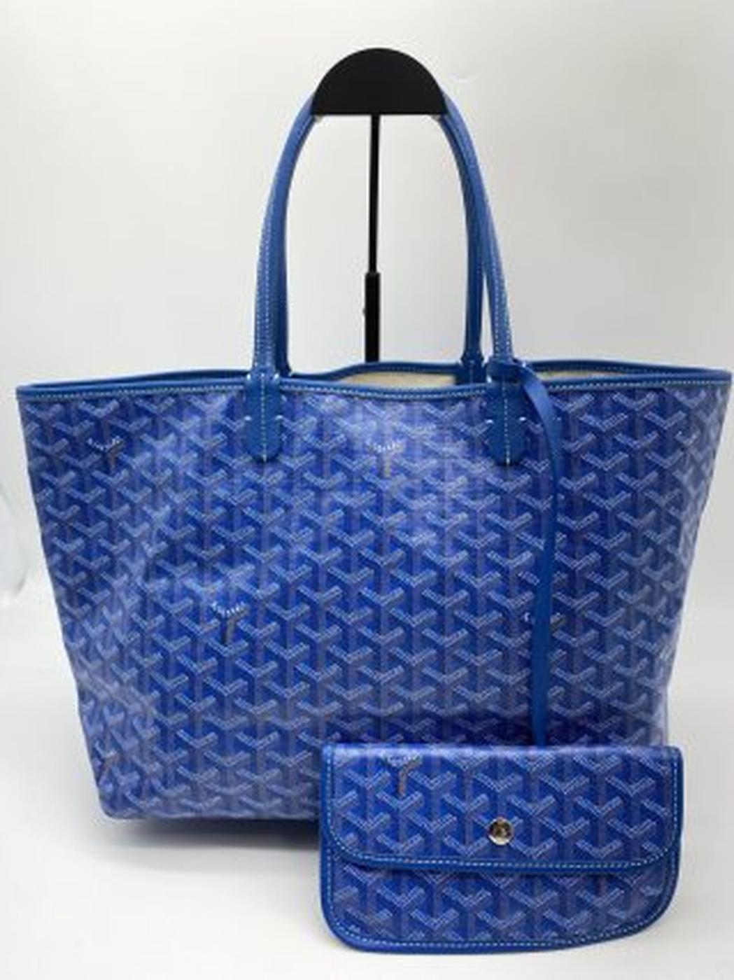 GOYARD ゴヤール サンルイPM トートバッグ ブルー ポーチ付き 管理番号：8766
