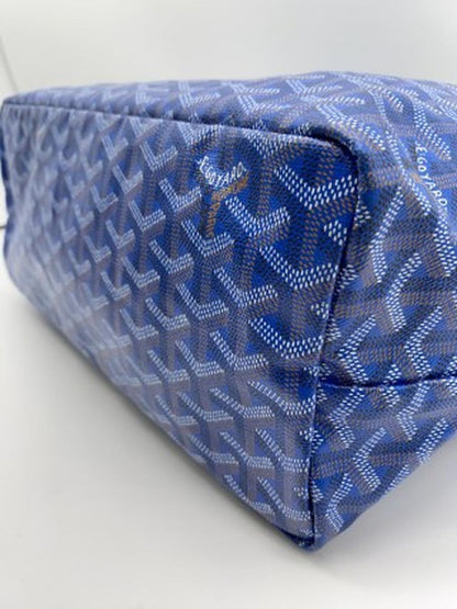 GOYARD ゴヤール サンルイPM トートバッグ ブルー ポーチ付き 管理番号：8766