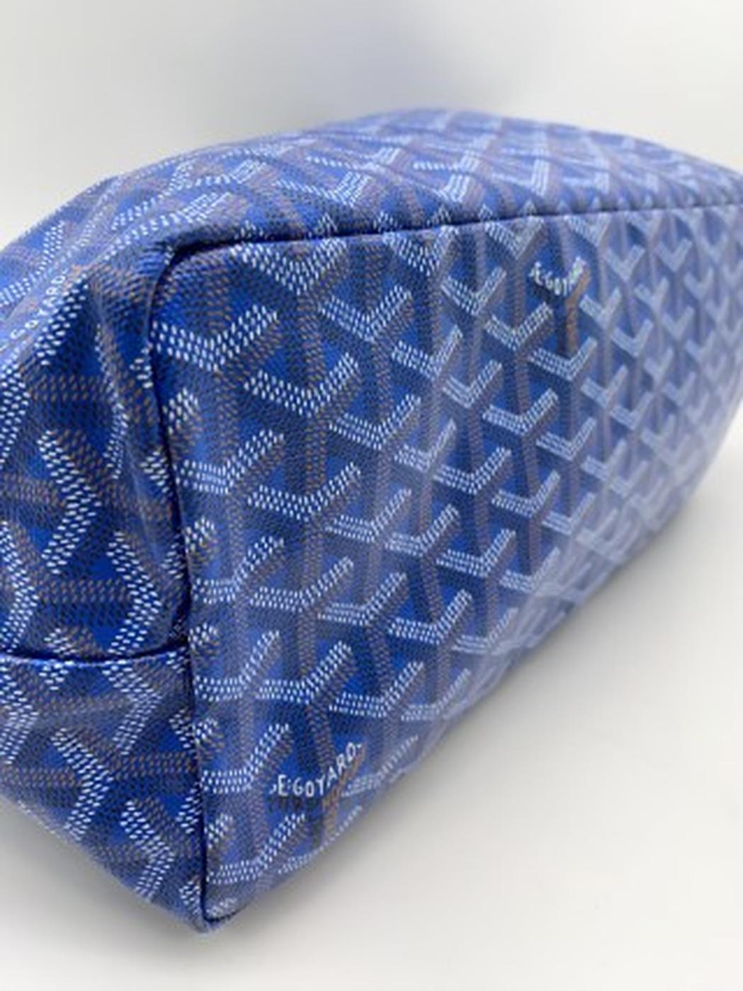 GOYARD ゴヤール サンルイPM トートバッグ ブルー ポーチ付き 管理番号：8766