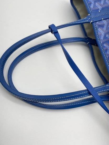 GOYARD ゴヤール サンルイPM トートバッグ ブルー ポーチ付き 管理番号：8766