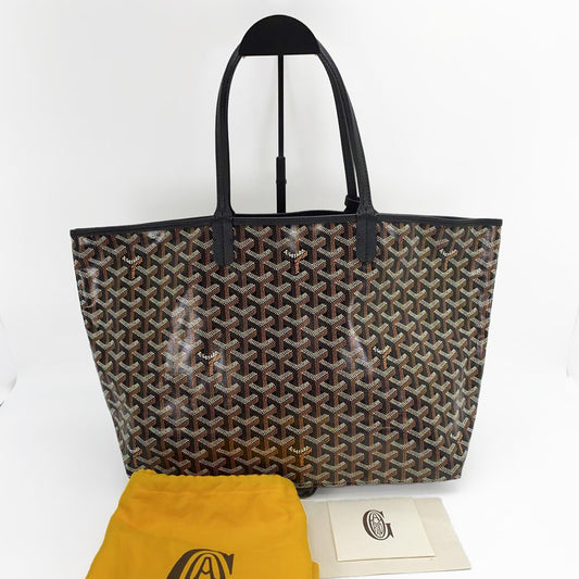 GOYARD ゴヤール サンルイ PM ブラック トートバッグ ヘリンボーン柄 レザー 管理番号：9056
