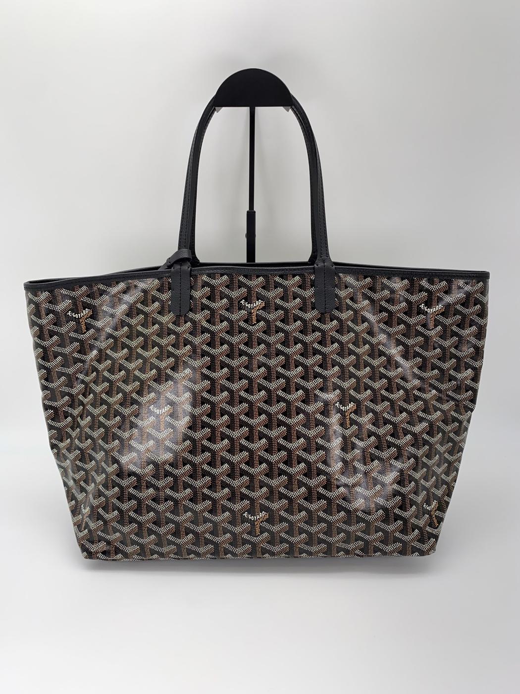 GOYARD ゴヤール サンルイ PM ブラック トートバッグ ヘリンボーン柄 レザー 管理番号：9056