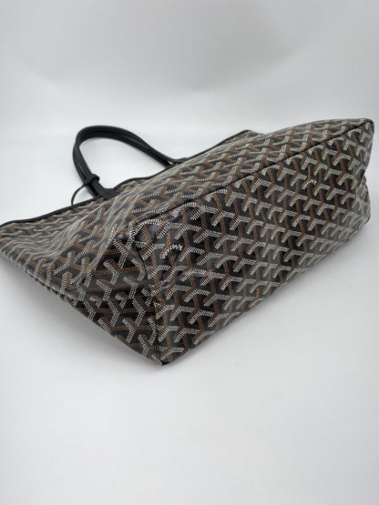 GOYARD ゴヤール サンルイ PM ブラック トートバッグ ヘリンボーン柄 レザー 管理番号：9056