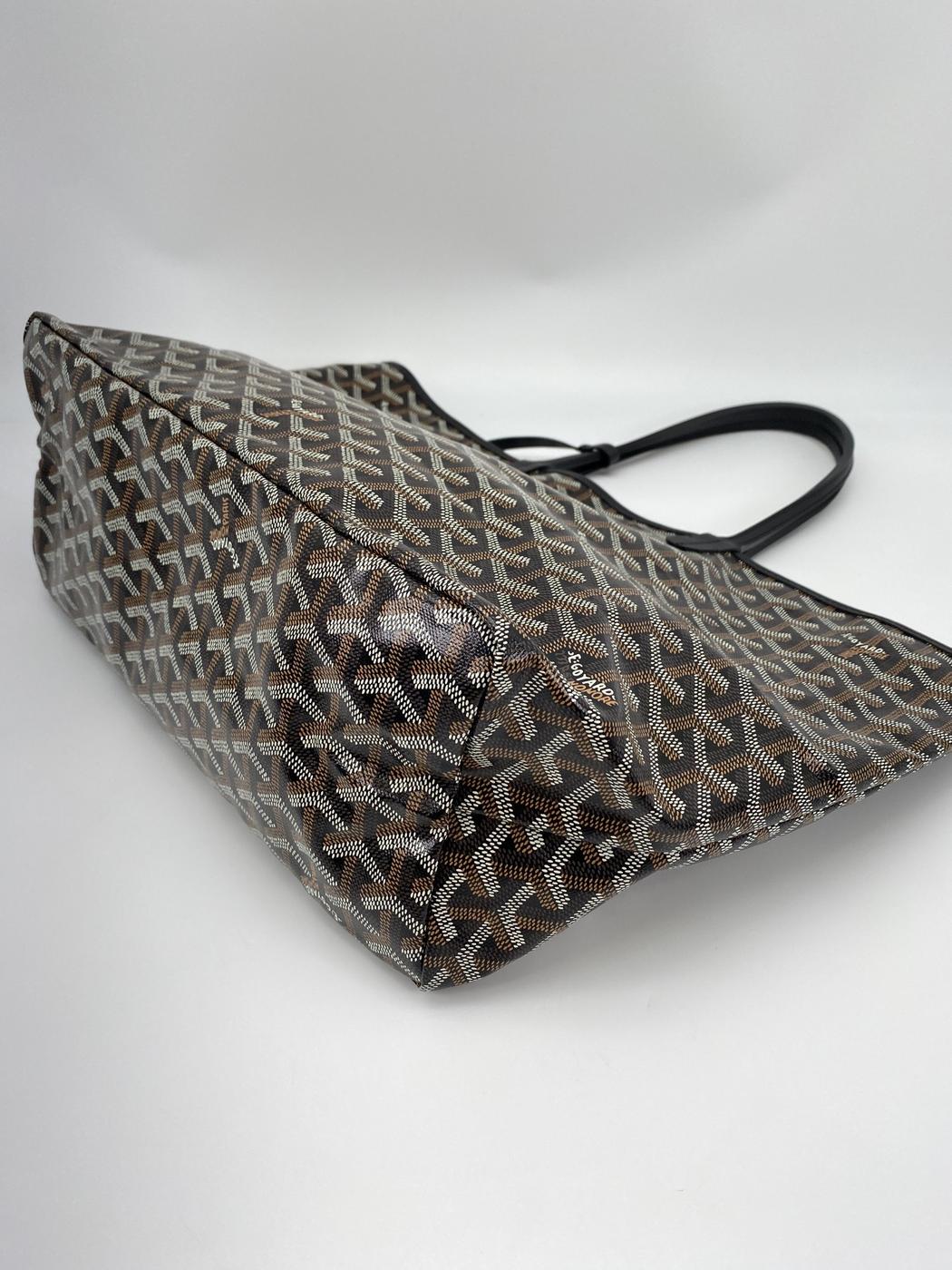 GOYARD ゴヤール サンルイ PM ブラック トートバッグ ヘリンボーン柄 レザー 管理番号：9056