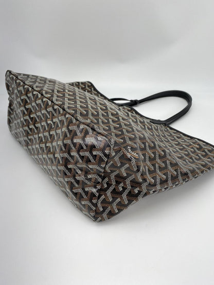 GOYARD ゴヤール サンルイ PM ブラック トートバッグ ヘリンボーン柄 レザー 管理番号：9056