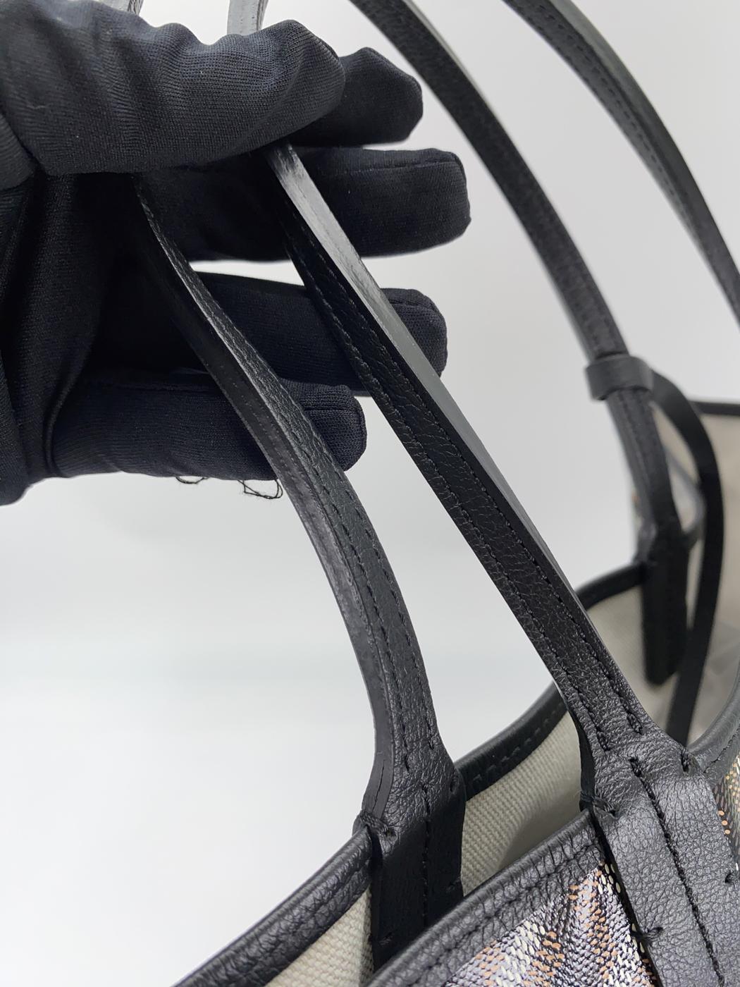 GOYARD ゴヤール サンルイ PM ブラック トートバッグ ヘリンボーン柄 レザー 管理番号：9056