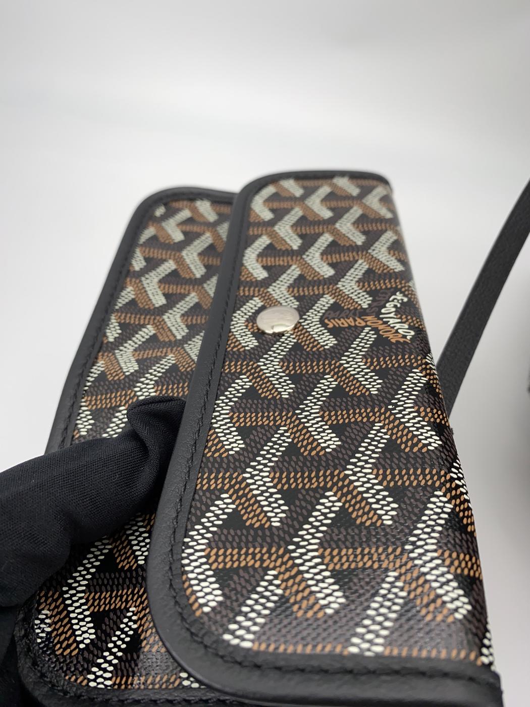 GOYARD ゴヤール サンルイ PM ブラック トートバッグ ヘリンボーン柄 レザー 管理番号：9056