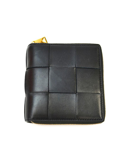 BOTTEGA VENETA Cassette Compact Zip-Around Wallet, Bifold, Black, Reference Number: 10433