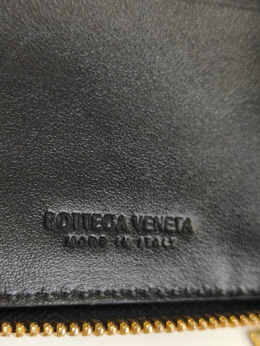 BOTTEGA VENETA Cassette Compact Zip-Around Wallet, Bifold, Black, Reference Number: 10433