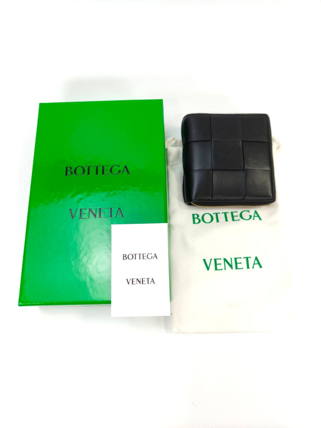 BOTTEGA VENETA Cassette Compact Zip-Around Wallet, Bifold, Black, Reference Number: 10433