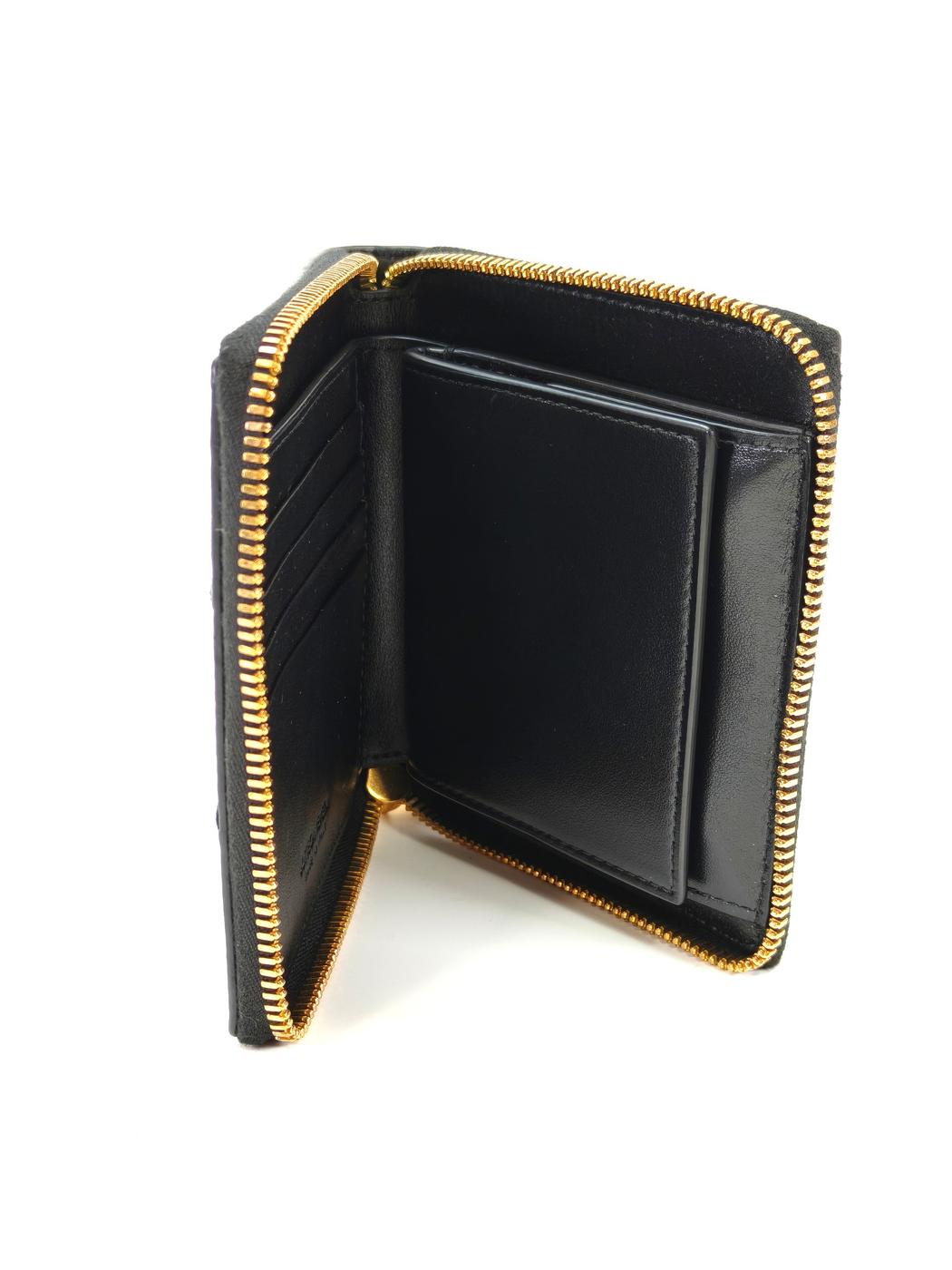 BOTTEGA VENETA Cassette Compact Zip-Around Wallet, Bifold, Black, Reference Number: 10433
