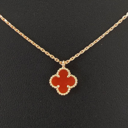 Van Cleef &amp; Arpels Sweet Alhambra Pendant Necklace with Carnelian, Reference Number: 10322