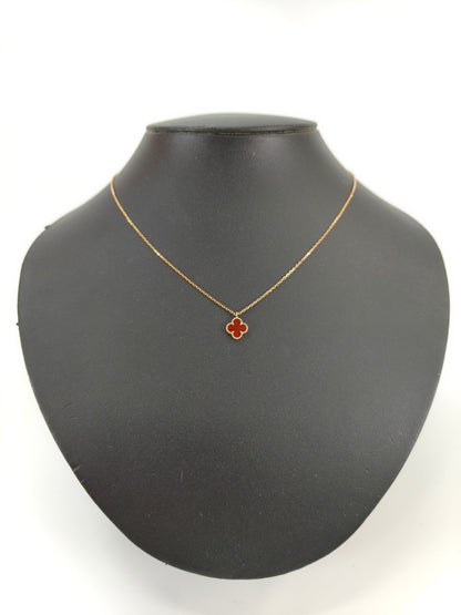 Van Cleef &amp; Arpels Sweet Alhambra Pendant Necklace with Carnelian, Reference Number: 10322