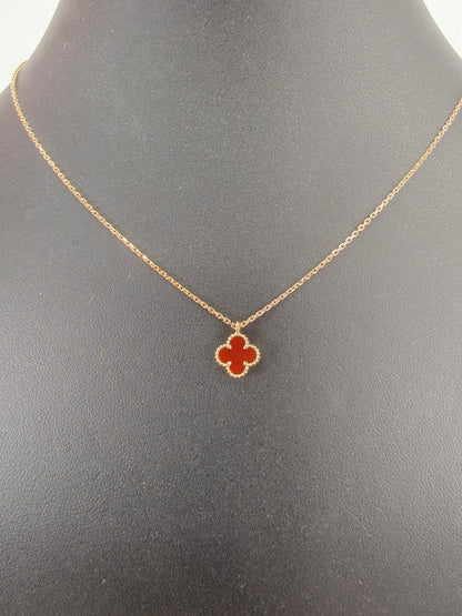 Van Cleef &amp; Arpels Sweet Alhambra Pendant Necklace with Carnelian, Reference Number: 10322