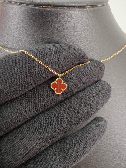 Van Cleef &amp; Arpels Sweet Alhambra Pendant Necklace with Carnelian, Reference Number: 10322