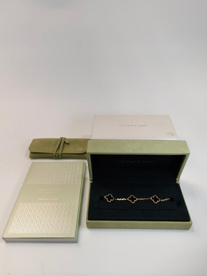 梵克雅宝 (Van Cleef & Arpels) 梵克雅宝 Vintage Alhambra 5图案手链 黑色×金色 管理编号：10783