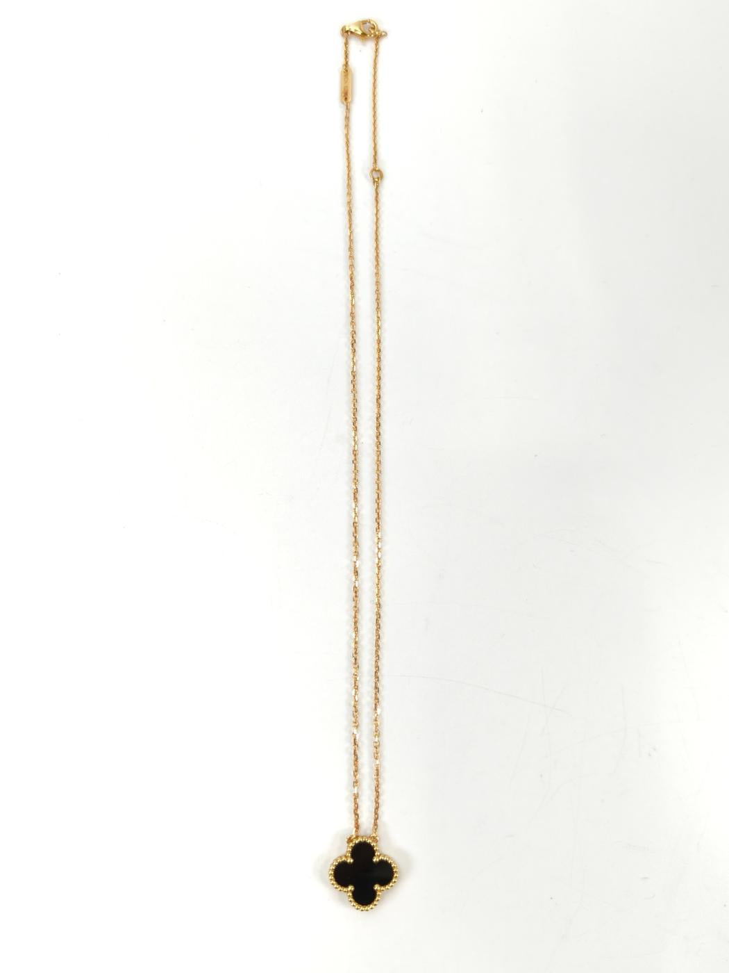 Van Cleef & Arpels ヴァンクリーフ ヴィンテージ アルハンブラ ネックレス ゴールド×ブラック 管理番号：11128
