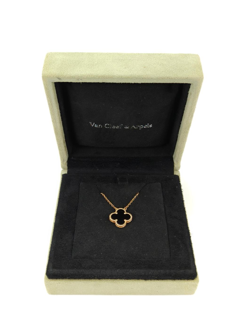 Van Cleef & Arpels ヴァンクリーフ ヴィンテージ アルハンブラ ネックレス ゴールド×ブラック 管理番号：11128