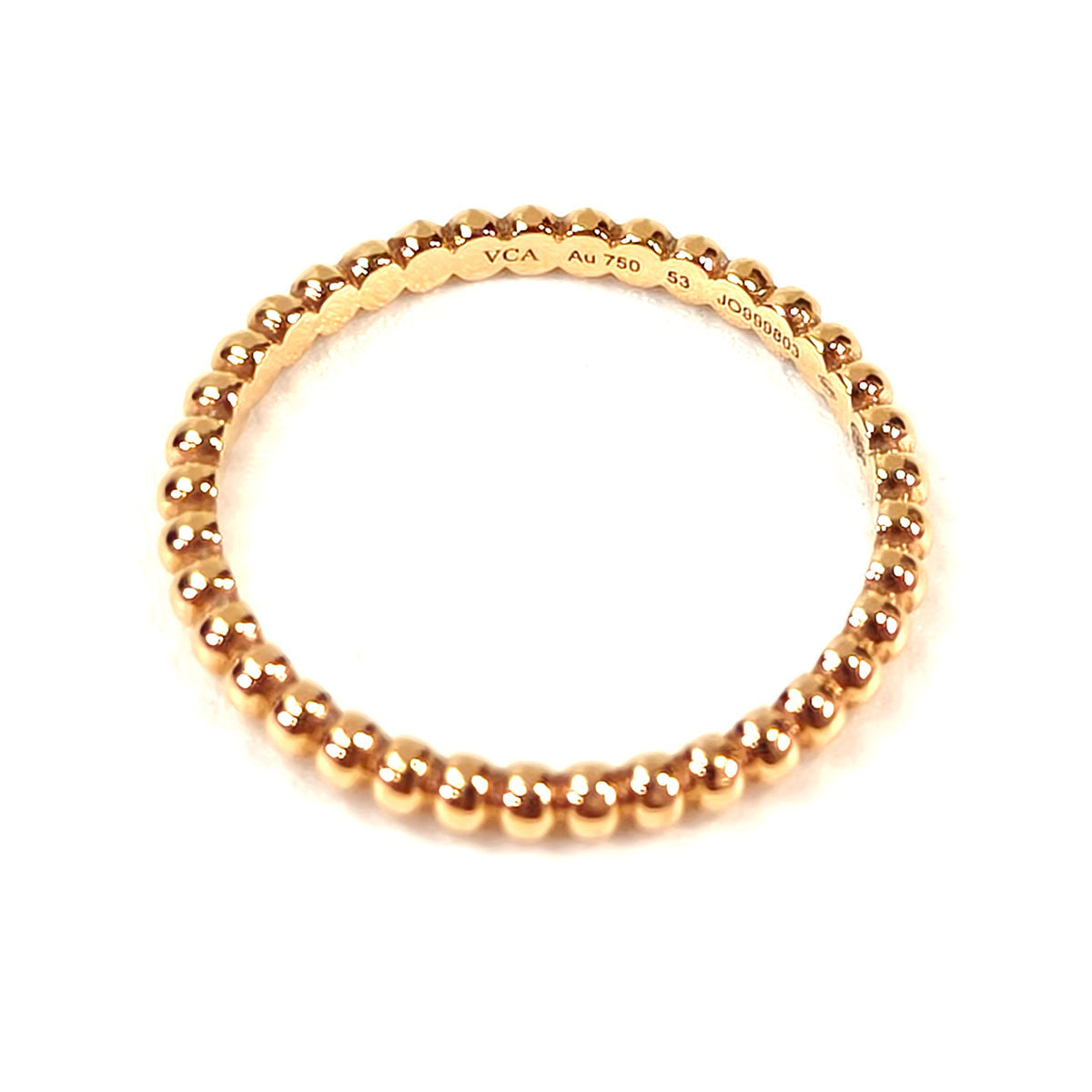 Van Cleef & Arpels 梵克雅宝 Perlee Perlée 金珠戒指 玫瑰金 13号 型号：11297