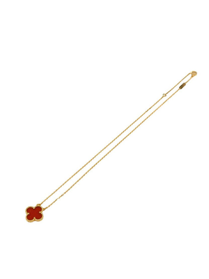 Van Cleef ＆ Arpels ヴァンクリーフ＆アーペル  ヴィンテージ アルハンブラ ペンダント カーネリアン ネックレス レッド 管理番号：11372