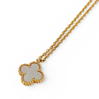 Van Cleef ＆ Arpels ヴァン クリーフ＆アーペル アルハンブラ ペンダント ネックレス ゴールド×ホワイト 管理番号：11395