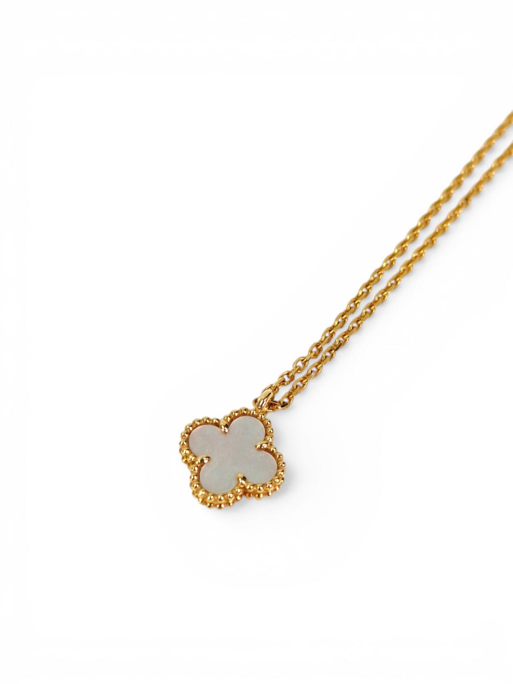 Van Cleef ＆ Arpels ヴァン クリーフ＆アーペル アルハンブラ ペンダント ネックレス ゴールド×ホワイト 管理番号：11395