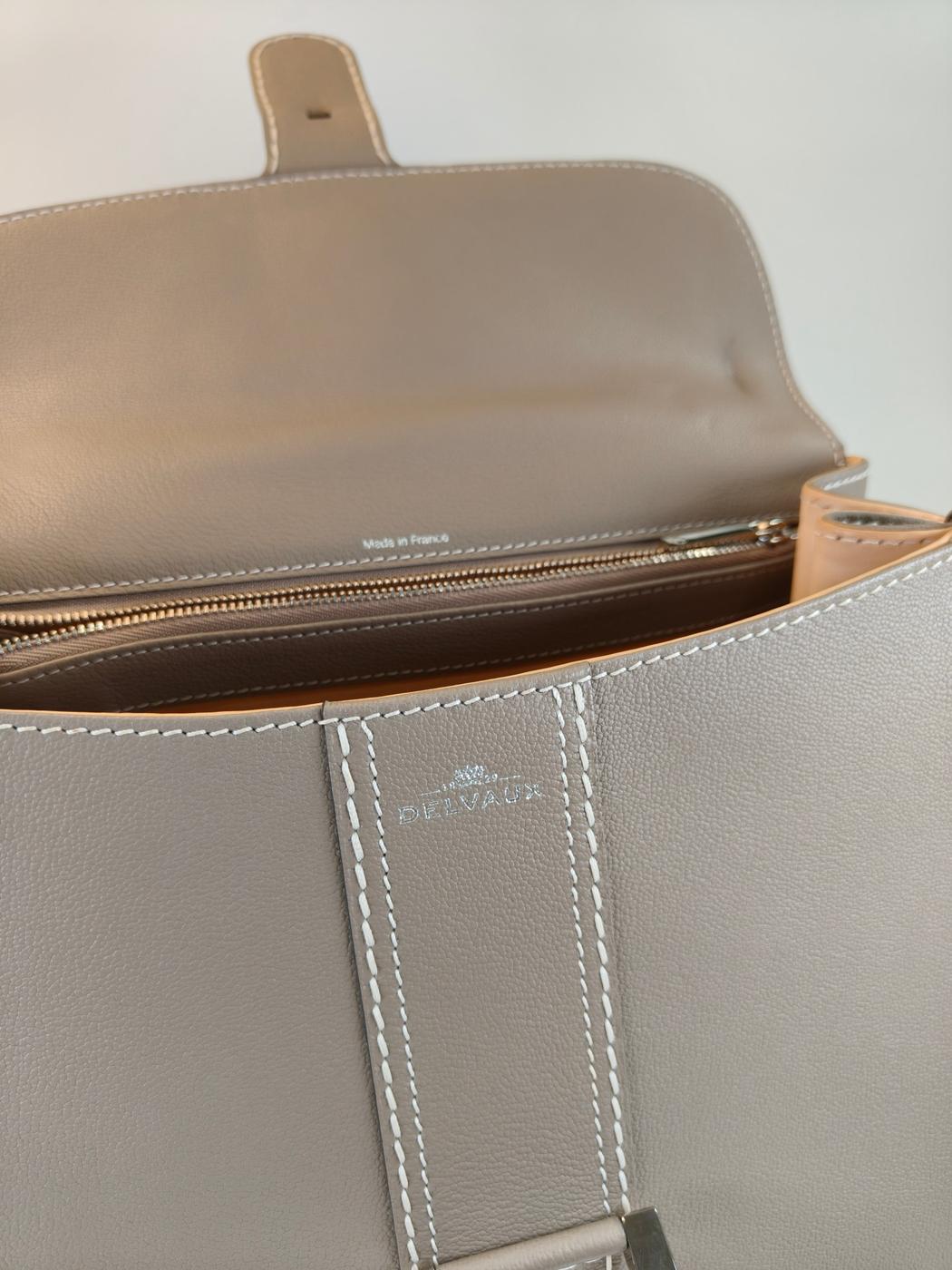Delvaux 德尔沃 Brillant MM 两用手提包 斜挎包 灰色 商品编号：10767