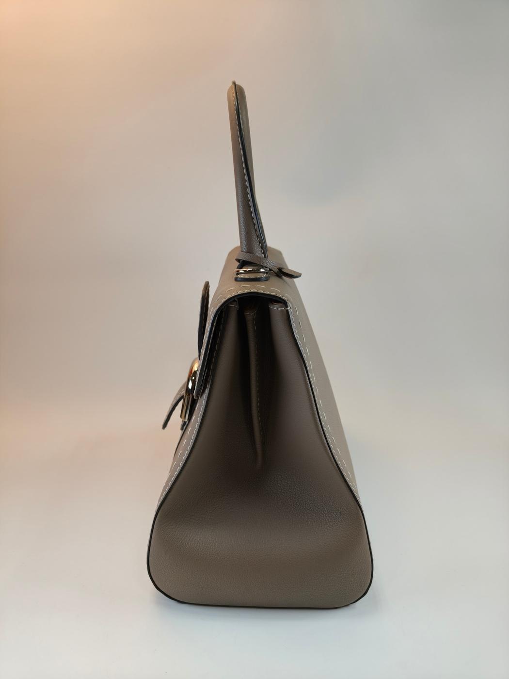 Delvaux 德尔沃 Brillant MM 两用手提包 斜挎包 灰色 商品编号：10767