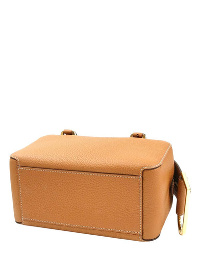 DELVAUX デルヴォー クールボックス ミニ ハンドバッグ ショルダーストラップ付 茶 管理番号：11517