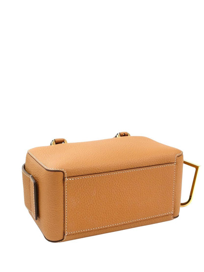 DELVAUX デルヴォー クールボックス ミニ ハンドバッグ ショルダーストラップ付 茶 管理番号：11517