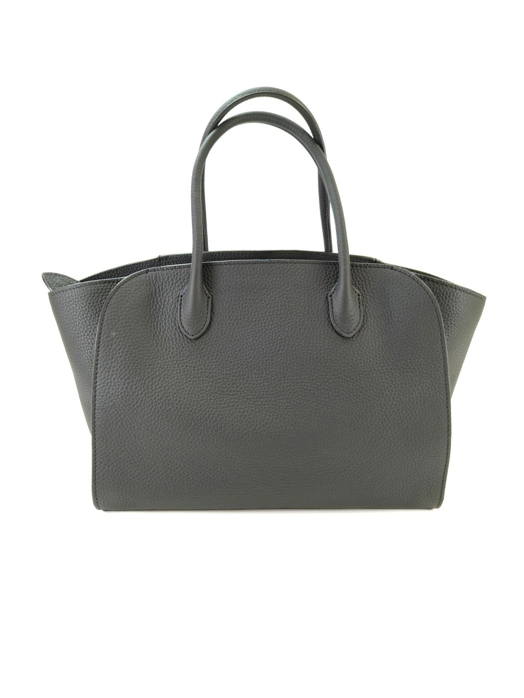 THE ROW MARLO 12 Tote Bag Grained Calfskin Black Ref: 10670