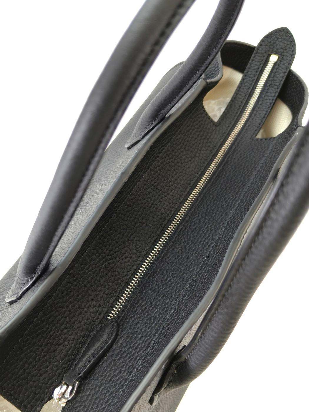 THE ROW MARLO 12 Tote Bag Grained Calfskin Black Ref: 10670