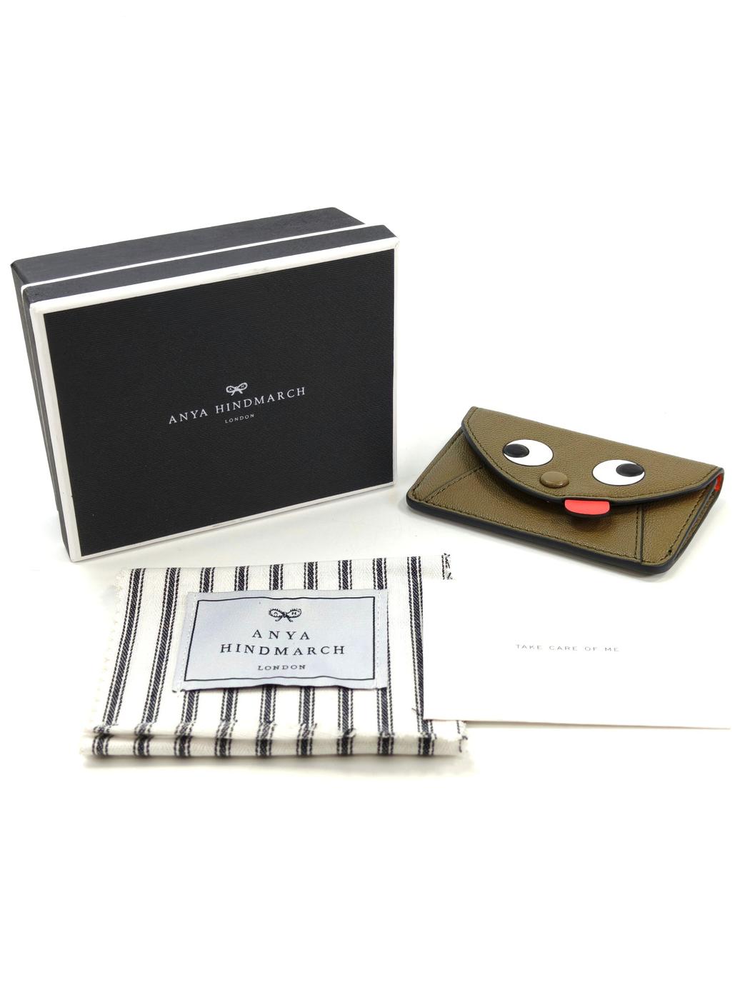 ANYA HINDMARCH アニヤハインドマーチ カードケース コインケース カーキ 管理番号：10934