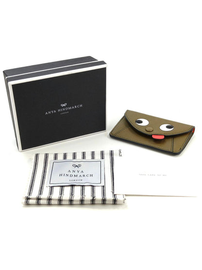 ANYA HINDMARCH アニヤハインドマーチ カードケース コインケース カーキ 管理番号：10934